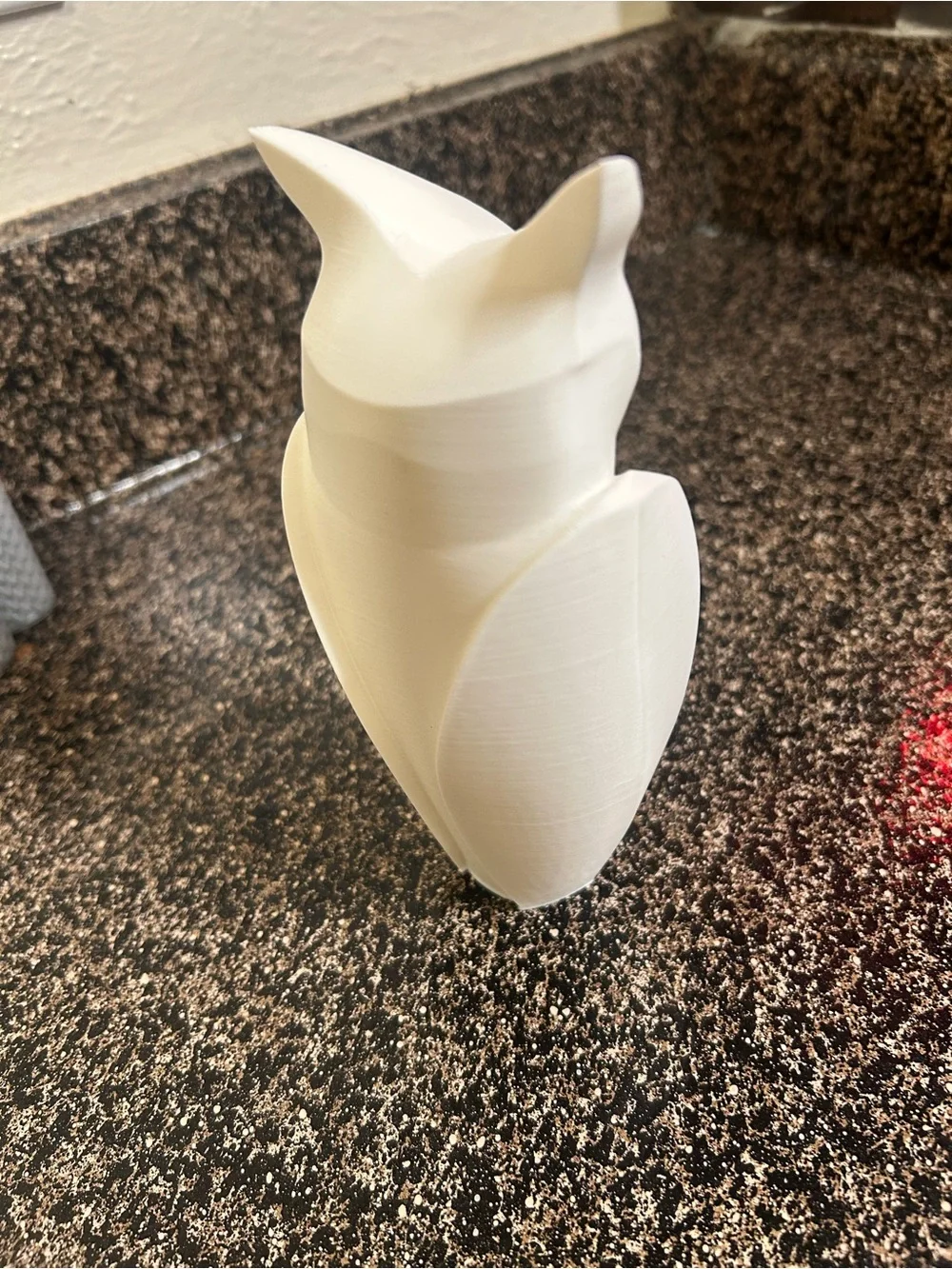 White Modern Geometric Owl Sculpture - Home Art Decor